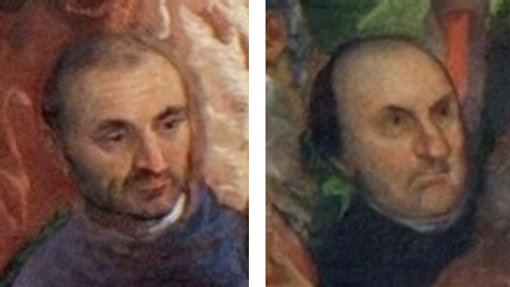 Figure 21. Girolamo de Piacenza (Scroguerro) and Andrea de Asolo (Pampuro) at Veronese ‘s canvas.