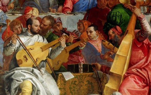 Figure 2. The musical consort (4 painters plus Ortiz). Louvre, Inv. 142.